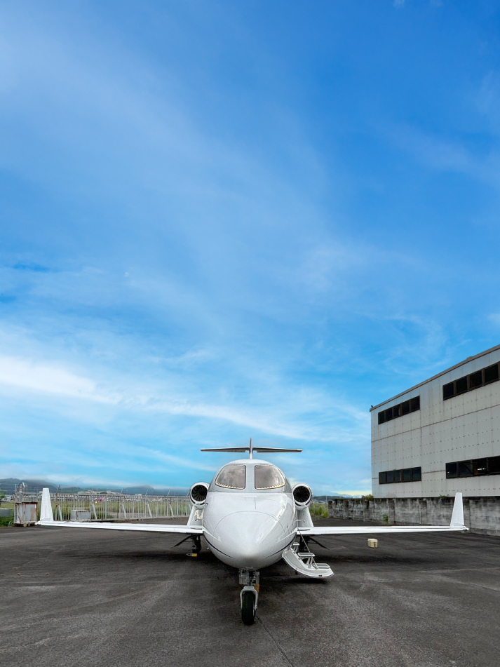 Private jet on tarmac